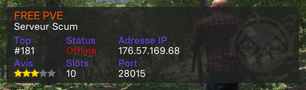 FREE PVE - Serveur Scum