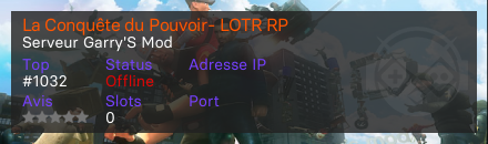 La Conquête du Pouvoir- LOTR RP