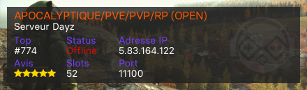 APOCALYPTIQUE/PVE/PVP/RP (OPEN)