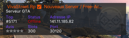  VivaStreet Rp ✅  Nouveaux Server / Free-Acess / 1000 Coins / Gangs Orga Free