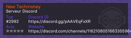 New Techmoney - Serveur Discord