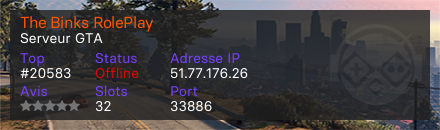 The Binks RolePlay - Serveur GTA
