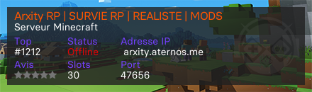 Arxity RP | SURVIE RP | REALISTE | MODS