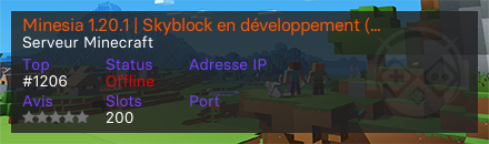 Minesia 1.20.1 | Skyblock en développement (recrutement staff ON)
