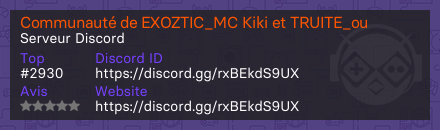 Communauté de EXOZTIC_MC Kiki et TRUITE_ou