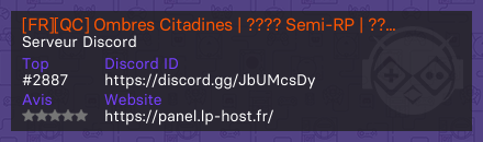 [FR][QC] Ombres Citadines | ???? Semi-RP | ???? Commerce Réel | 128 Slots