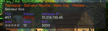 Terraqua - Serveur Novice - New maj - Meteor 60J