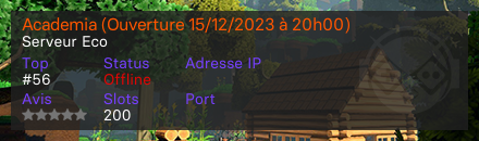 Academia (Ouverture 15/12/2023 à 20h00)