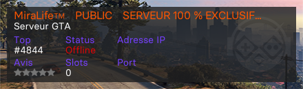 MiraLife™・PUBLIC・SERVEUR 100 % EXCLUSIF ET UNIQUE・