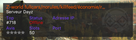 Z-world fullcars/norules/killfeed/économie/raidh24/7