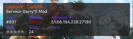 LégionX | DarkRP - Serveur Garry's mod