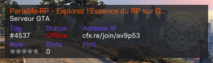 Parislife RP - Explorez l'Essence du RP sur GTA 5 FiveM