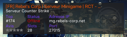 [FR] Rebel's Corp | Serveur Minigame | RCT - VIP - Serveur Counter Strike