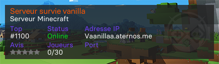 Serveur survie vanilla