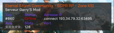 Eternal Storm Community - SCPR RP - Zone KSI