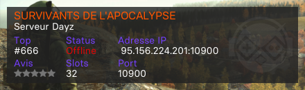 SURVIVANTS DE L'APOCALYPSE