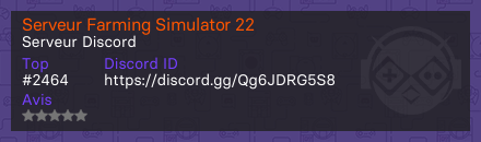 Serveur Farming Simulator 22 - Serveur Discord