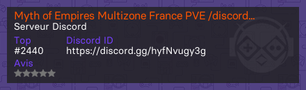 Myth of Empires Multizone France PVE /discord.gg/hyfNvugy3g