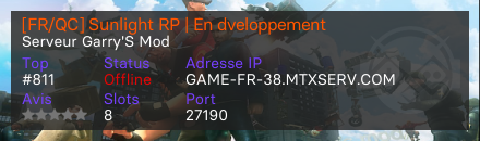 [FR/QC] Sunlight RP | En dveloppement