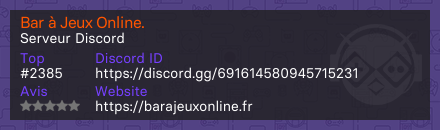 Bar à Jeux Online.