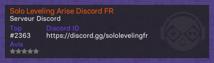 Solo Leveling Arise Discord FR