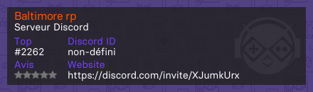 Baltimore rp - Serveur Discord