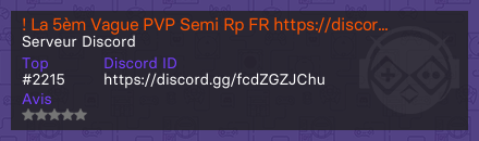 ! La 5èm Vague PVP Semi Rp FR https://discord.gg/fcdZGZJChu