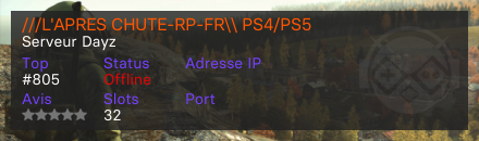 ///L'APRES CHUTE-RP-FR\\ PS4/PS5
