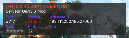 [FR] VibeCityRP | DarkRP [US]