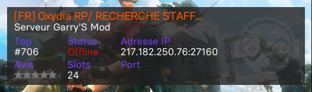 [FR] Oxydia RP/ RECHERCHE STAFF...