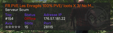 FR PVE Les Enragés 100% PVE/ loots X 3/ No Mecha / pas de robot