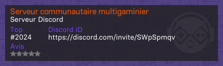 Serveur communautaire multigaminier