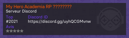 My Hero Academia RP ????????  - Serveur Discord