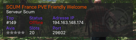 SCUM France PVE Friendly Welcome