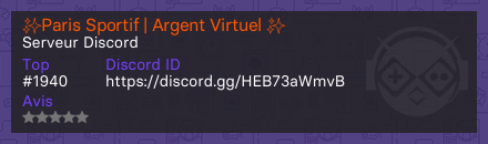✨Paris Sportif | Argent Virtuel ✨