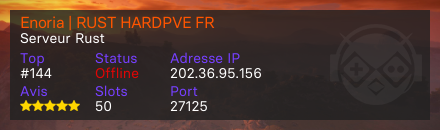 Enoria | RUST HARDPVE FR