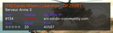 [FR] Cordix Milsim | Libération | OP ZEUS | RP/Fun 