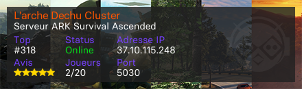 L'arche Dechu Cluster 3 map, ragnarok, lost colony, astraeos (map tournante)