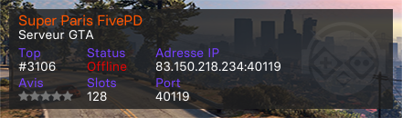 Super Paris FivePD - Serveur GTA