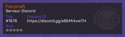 Fairycraft - Serveur Discord