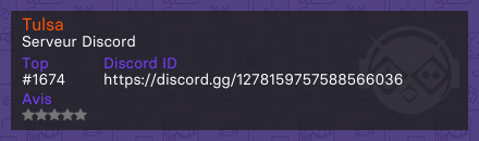 Tulsa - Serveur Discord