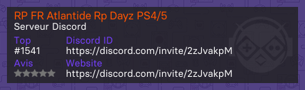 RP FR Atlantide Rp Dayz PS4/5