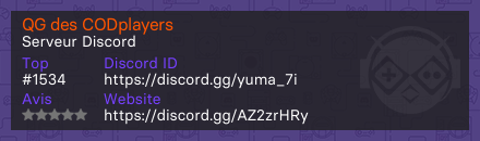 QG des CODplayers