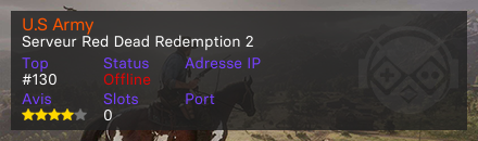 U.S Army - Serveur Red Dead Redemption 2