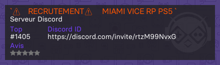 `⚠️RECRUTEMENT⚠️ MIAMI VICE RP PS5 `