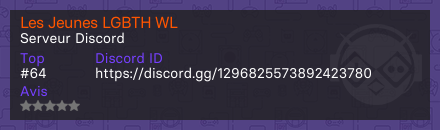 Les Jeunes LGBTH WL - Serveur Discord