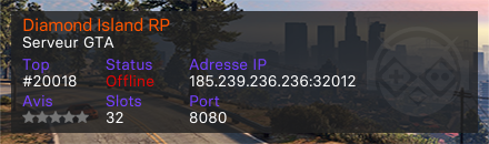 Diamond Island RP - Serveur GTA