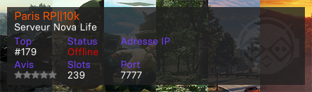 Paris RP||10k - Serveur Nova Life
