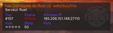 Les Détraqués de Rust x2  solo/duo/trio