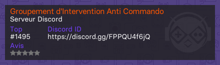 Groupement d'Intervention Anti Commando - Serveur Discord